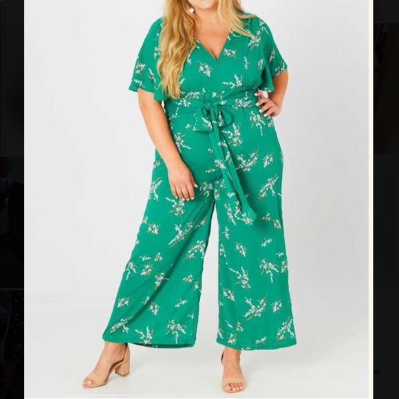 Green Floral Jumpsuit - Picture 1 of 7